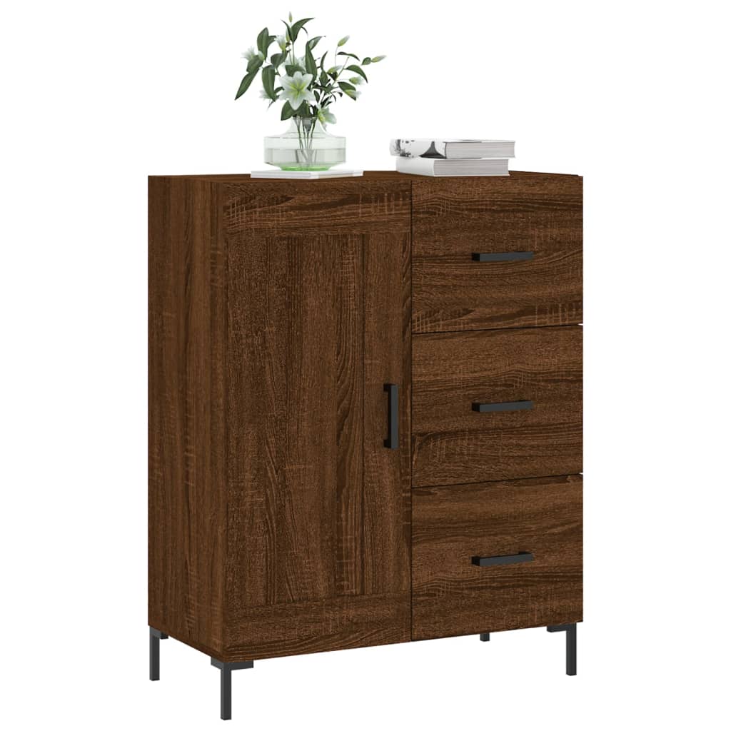 Credenza Rovere Marrone 69,5x34x90 cm in Legno Multistrato - homemem39