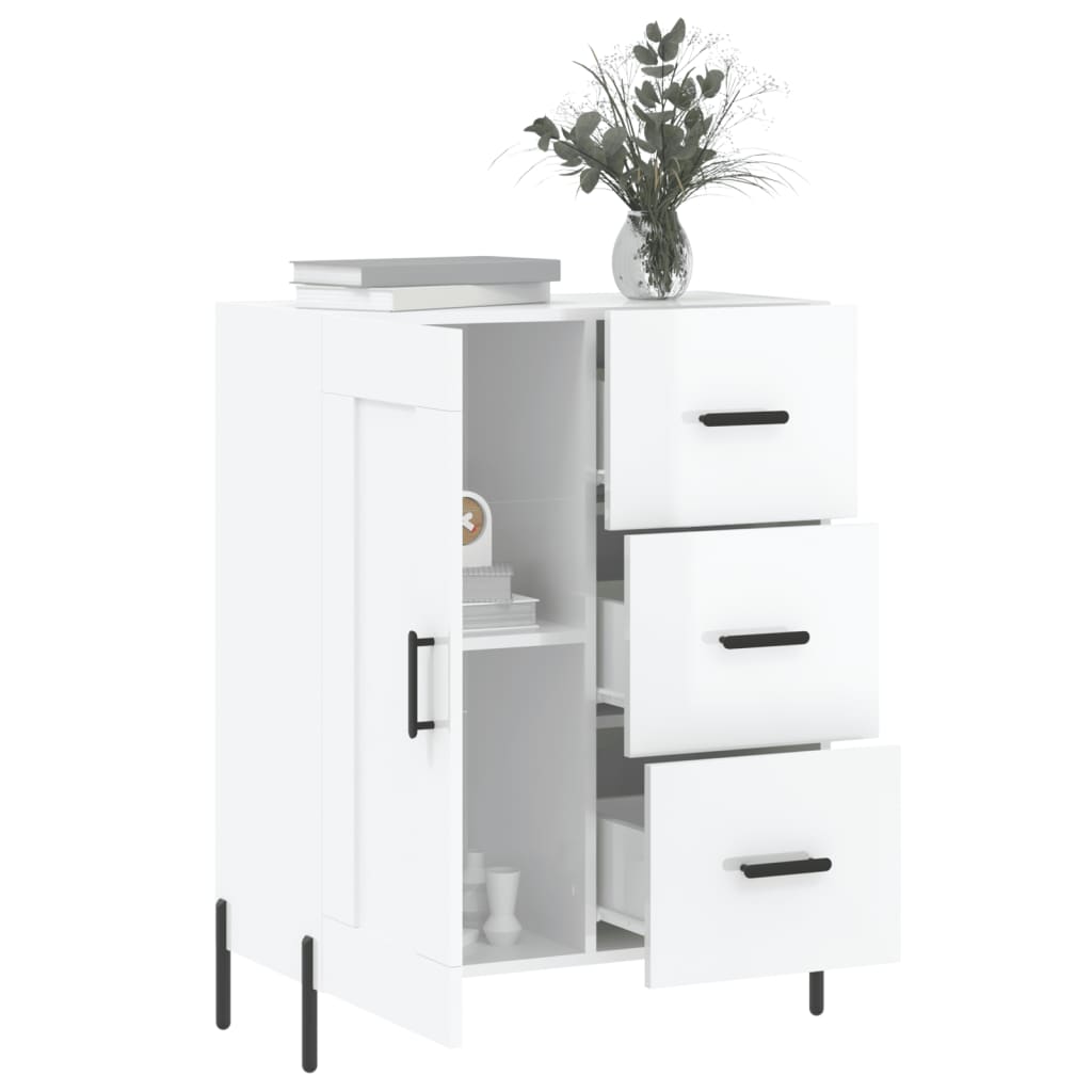 Credenza 69,5x34x90 cm in Legno Multistrato Bianco Lucido - homemem39