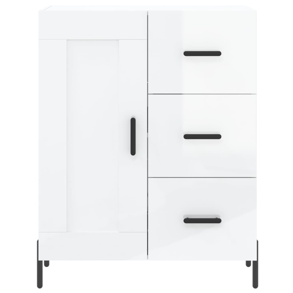 Credenza 69,5x34x90 cm in Legno Multistrato Bianco Lucido - homemem39