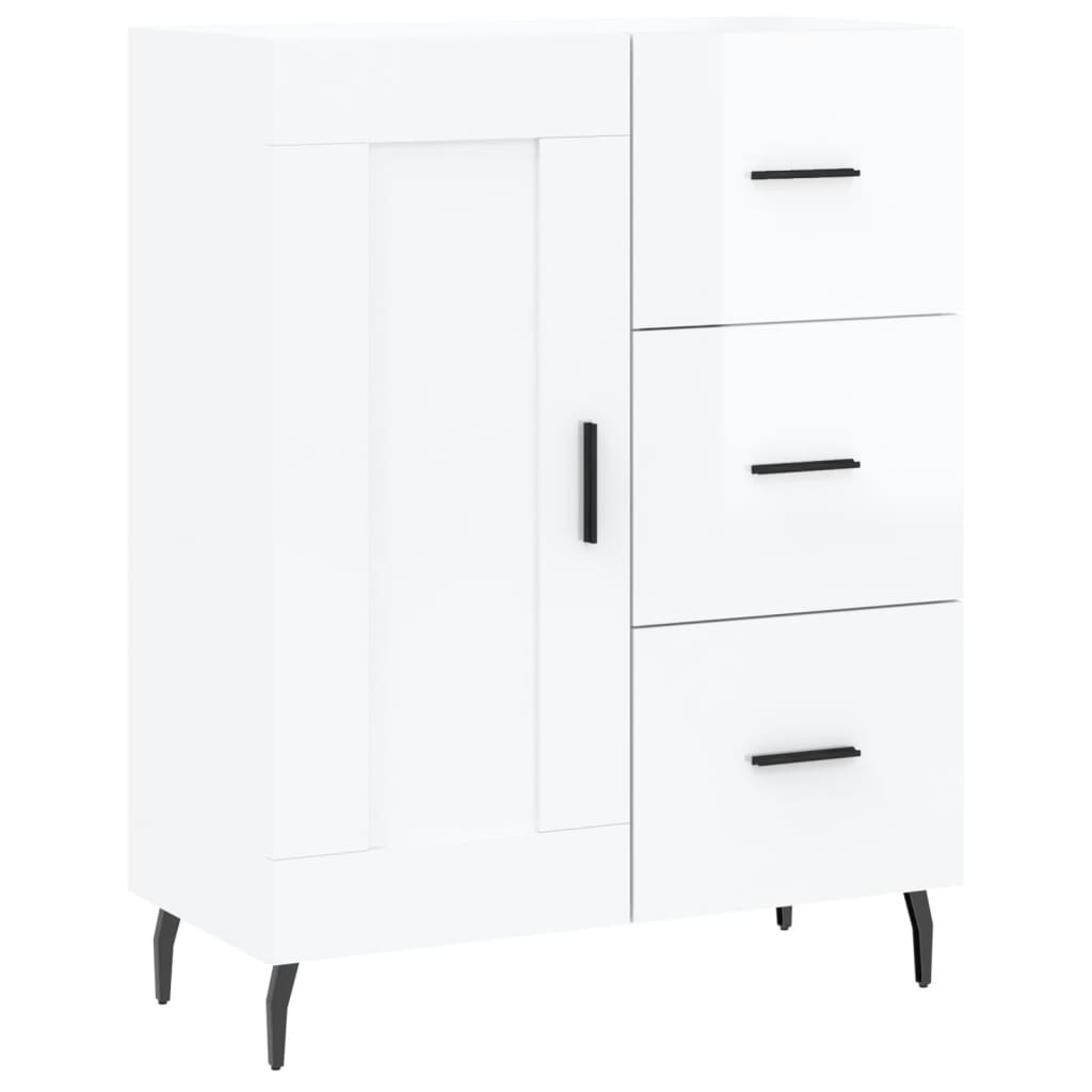 Credenza 69,5x34x90 cm in Legno Multistrato Bianco Lucido - homemem39