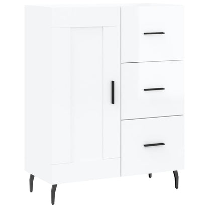 Credenza 69,5x34x90 cm in Legno Multistrato Bianco Lucido - homemem39