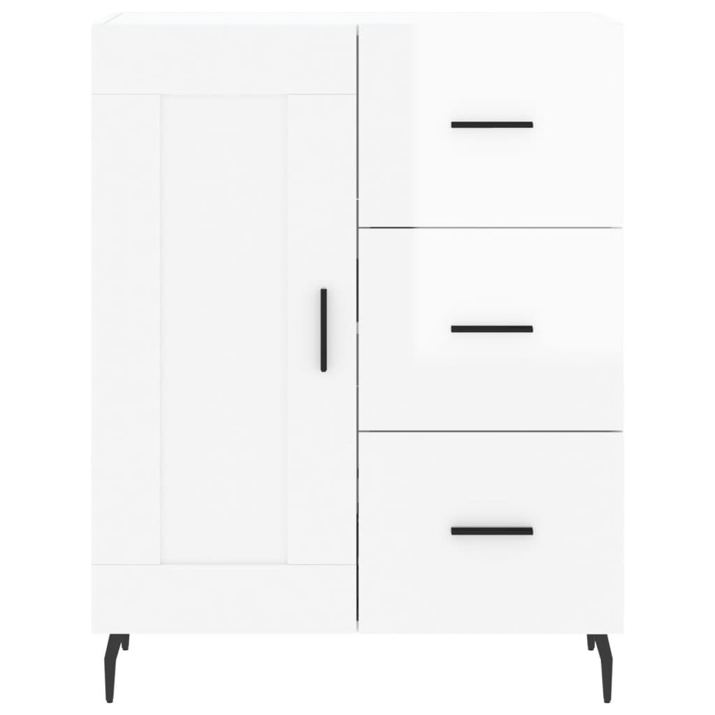 Credenza 69,5x34x90 cm in Legno Multistrato Bianco Lucido - homemem39