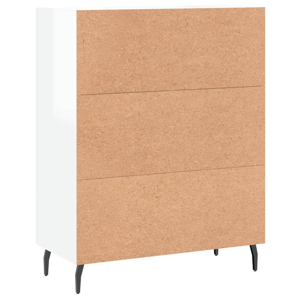 Credenza 69,5x34x90 cm in Legno Multistrato Bianco Lucido - homemem39