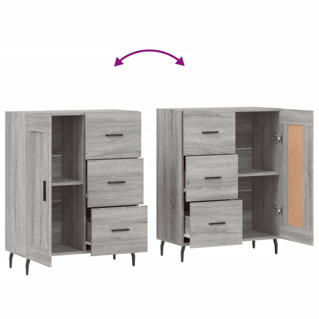 Credenza Grigio Sonoma 69,5x34x90 cm in Legno Multistrato - homemem39