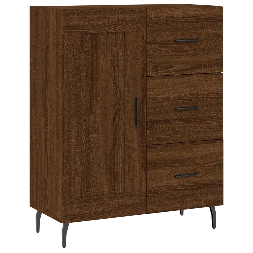 Credenza Rovere Marrone 69,5x34x90 cm in Legno Multistrato - homemem39