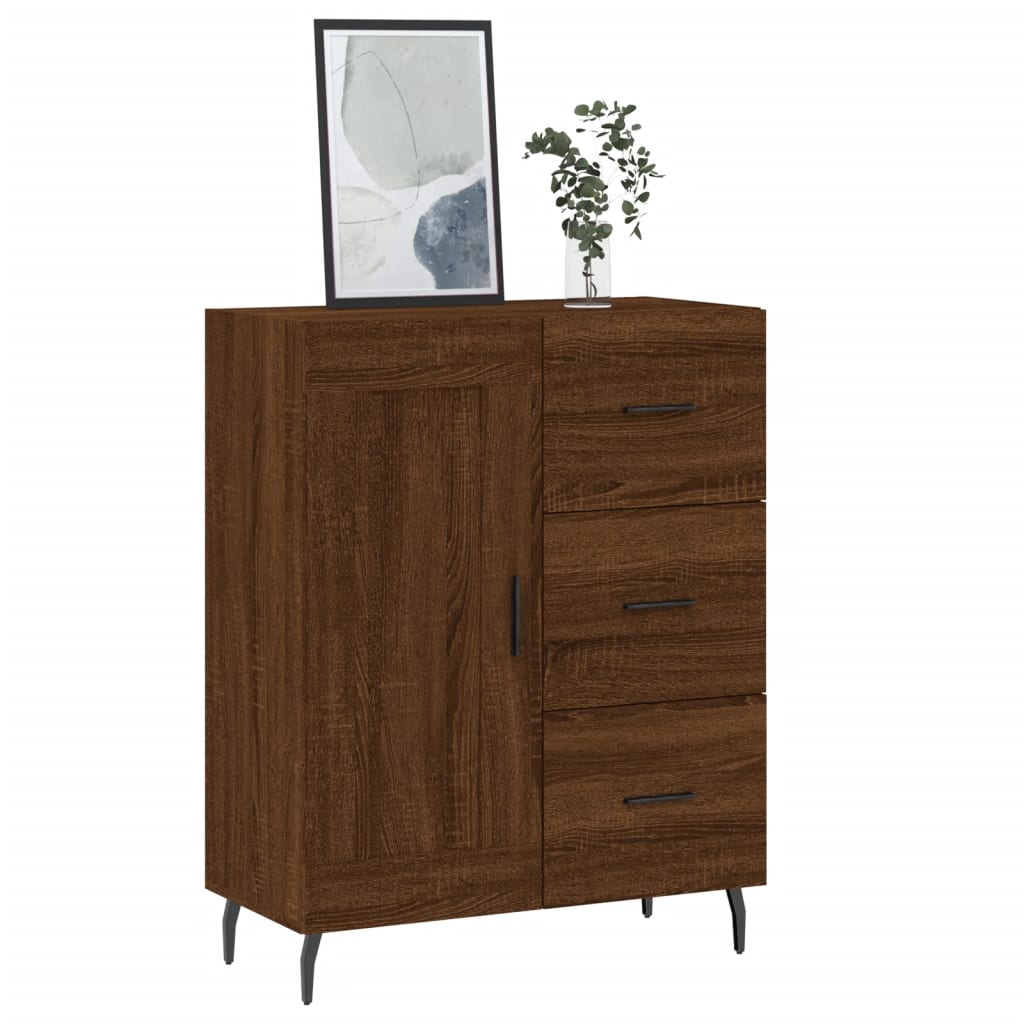 Credenza Rovere Marrone 69,5x34x90 cm in Legno Multistrato - homemem39