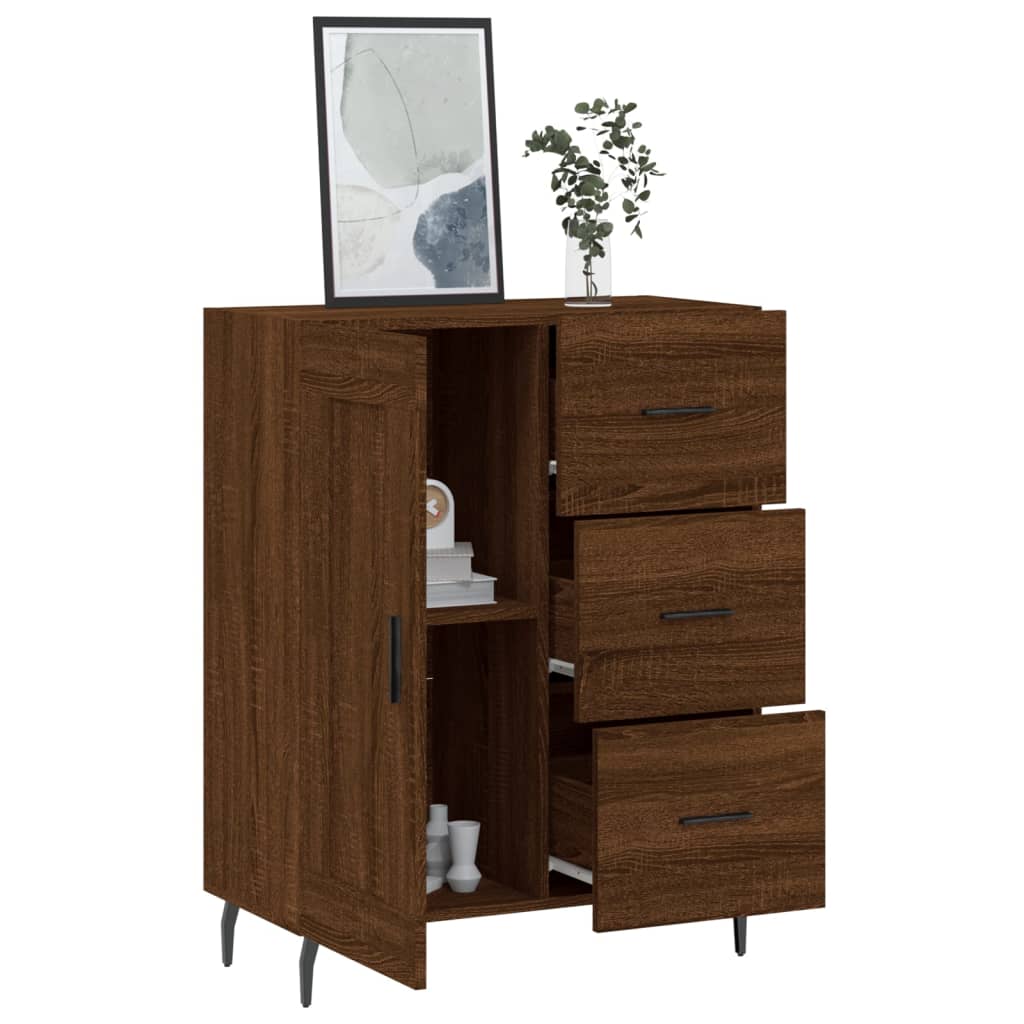 Credenza Rovere Marrone 69,5x34x90 cm in Legno Multistrato - homemem39