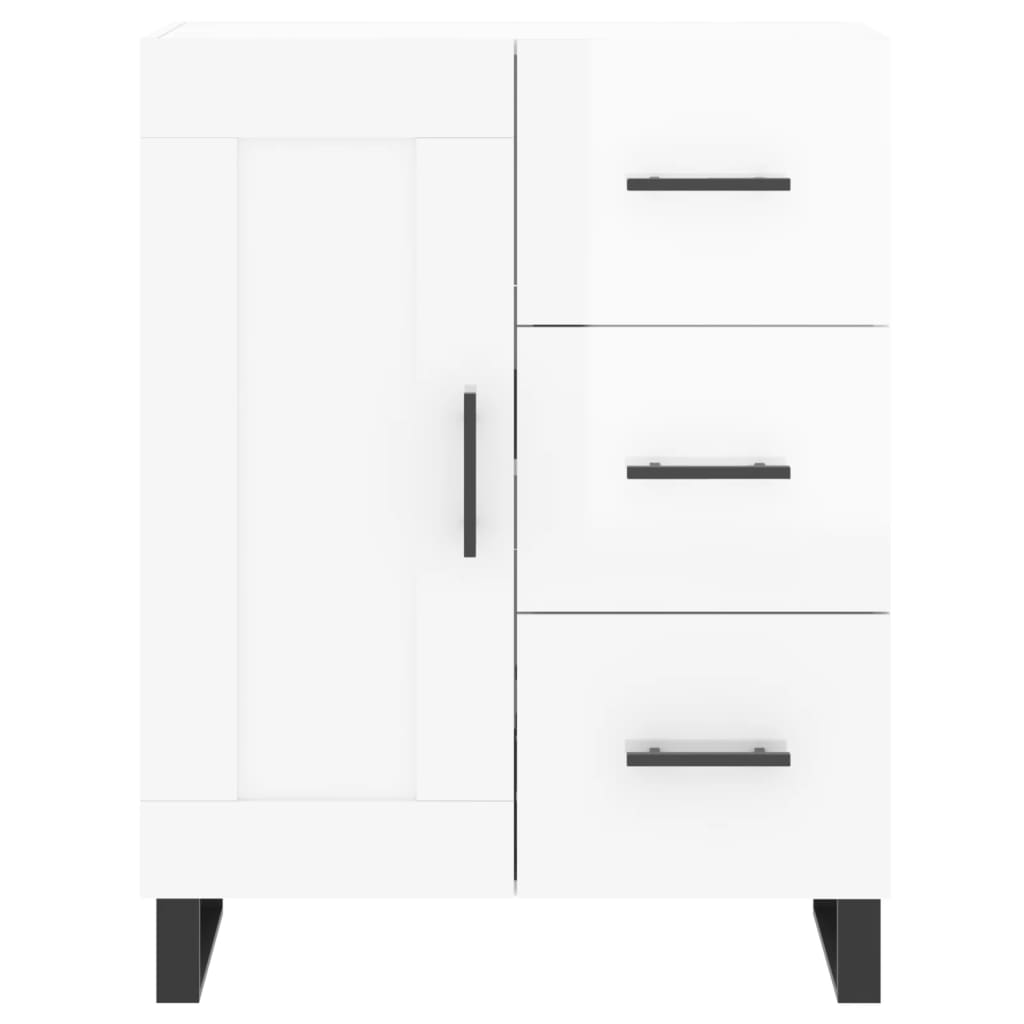 Credenza 69,5x34x90 cm in Legno Multistrato Bianco Lucido - homemem39