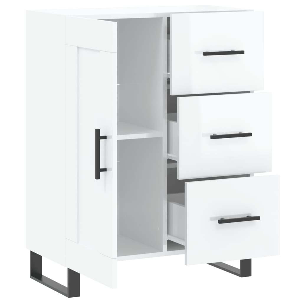 Credenza 69,5x34x90 cm in Legno Multistrato Bianco Lucido - homemem39