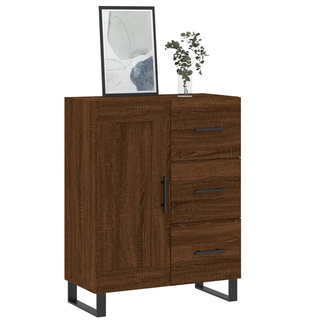 Credenza Rovere Marrone 69,5x34x90 cm in Legno Multistrato - homemem39