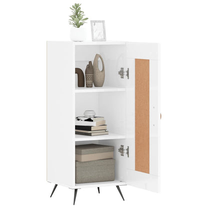 Credenza Bianco Lucido 34,5x34x90 cm in Legno Multistrato - homemem39