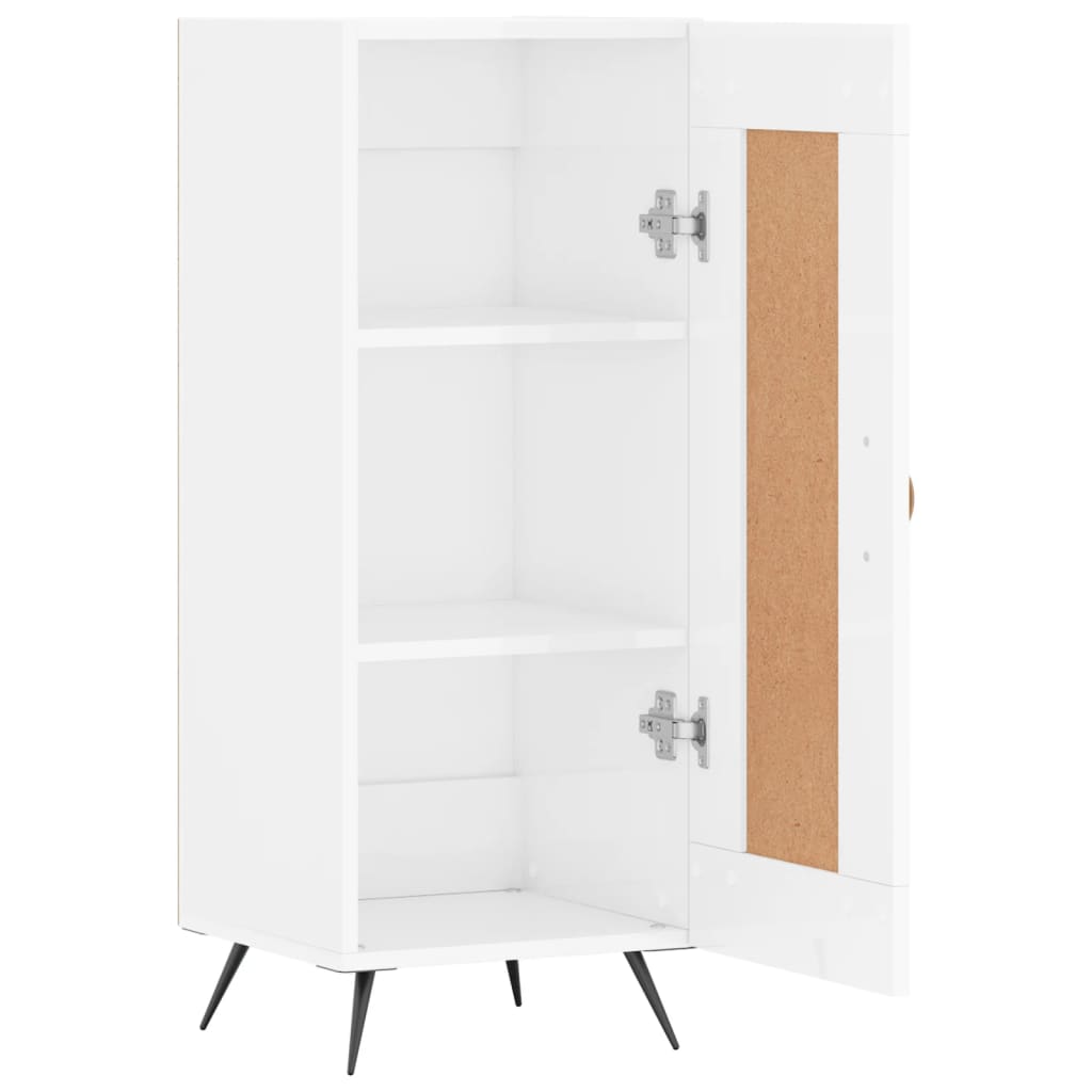 Credenza Bianco Lucido 34,5x34x90 cm in Legno Multistrato - homemem39