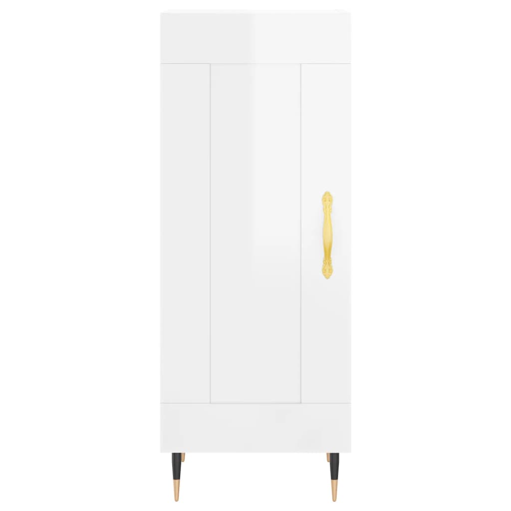 Credenza Bianco Lucido 34,5x34x90 cm in Legno Multistrato - homemem39