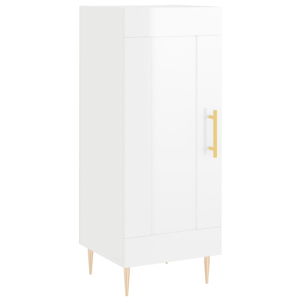 Credenza Bianco Lucido 34,5x34x90 cm in Legno Multistrato - homemem39