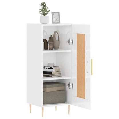 Credenza Bianco Lucido 34,5x34x90 cm in Legno Multistrato - homemem39