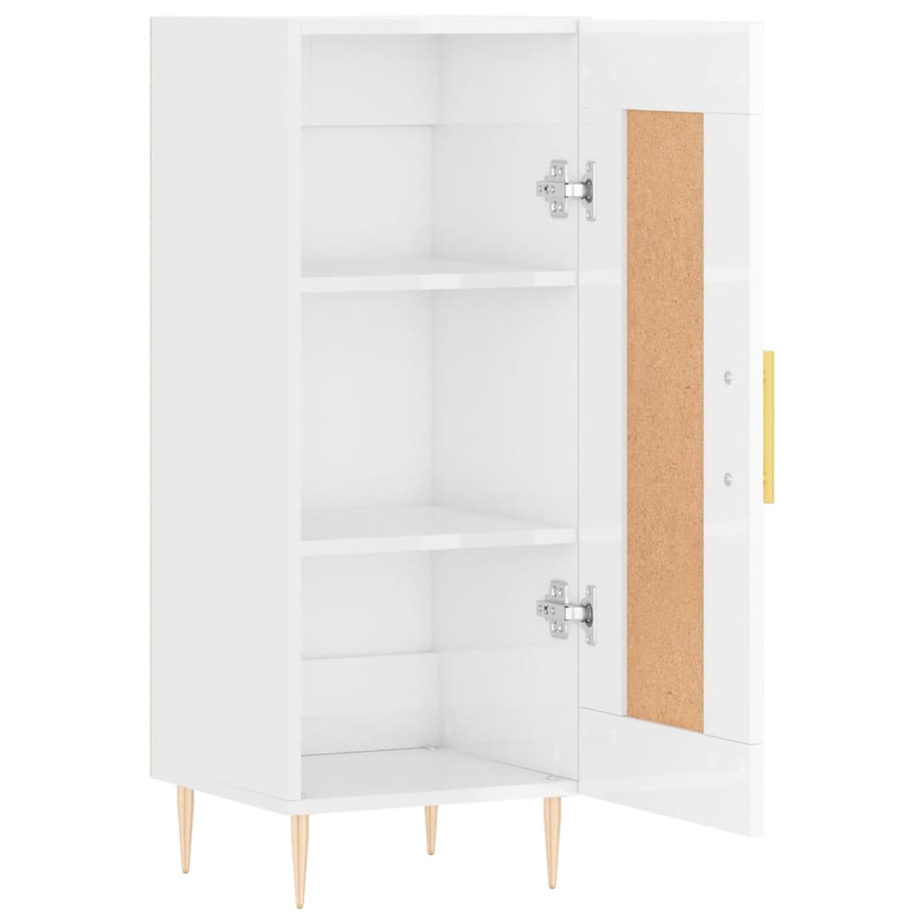 Credenza Bianco Lucido 34,5x34x90 cm in Legno Multistrato - homemem39