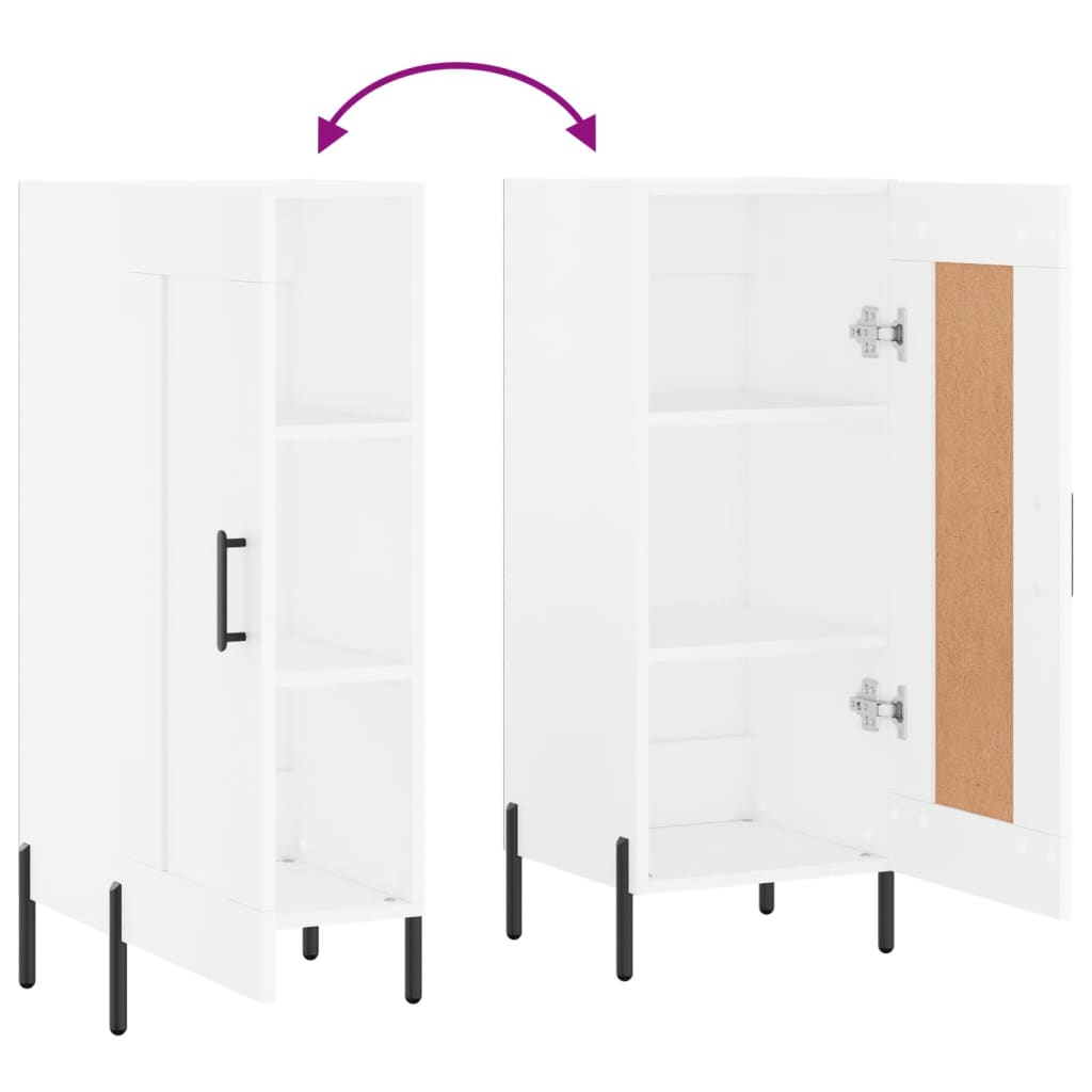 Credenza Bianca 34,5x34x90 cm in Legno Multistrato - homemem39