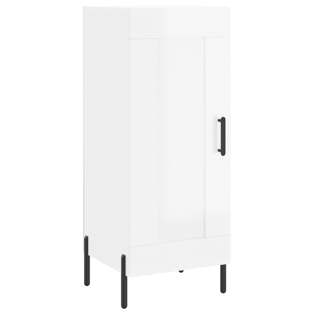 Credenza Bianco Lucido 34,5x34x90 cm in Legno Multistrato - homemem39