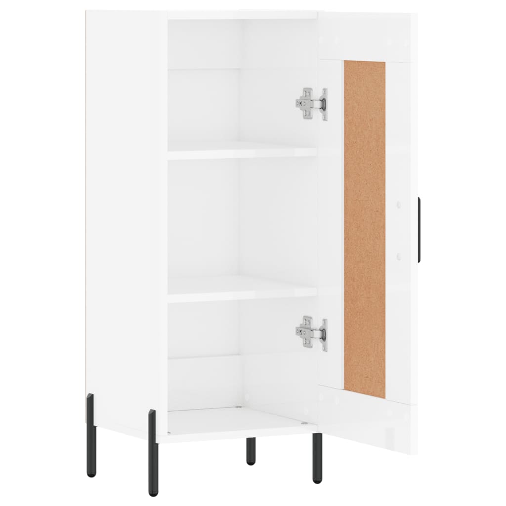 Credenza Bianco Lucido 34,5x34x90 cm in Legno Multistrato - homemem39