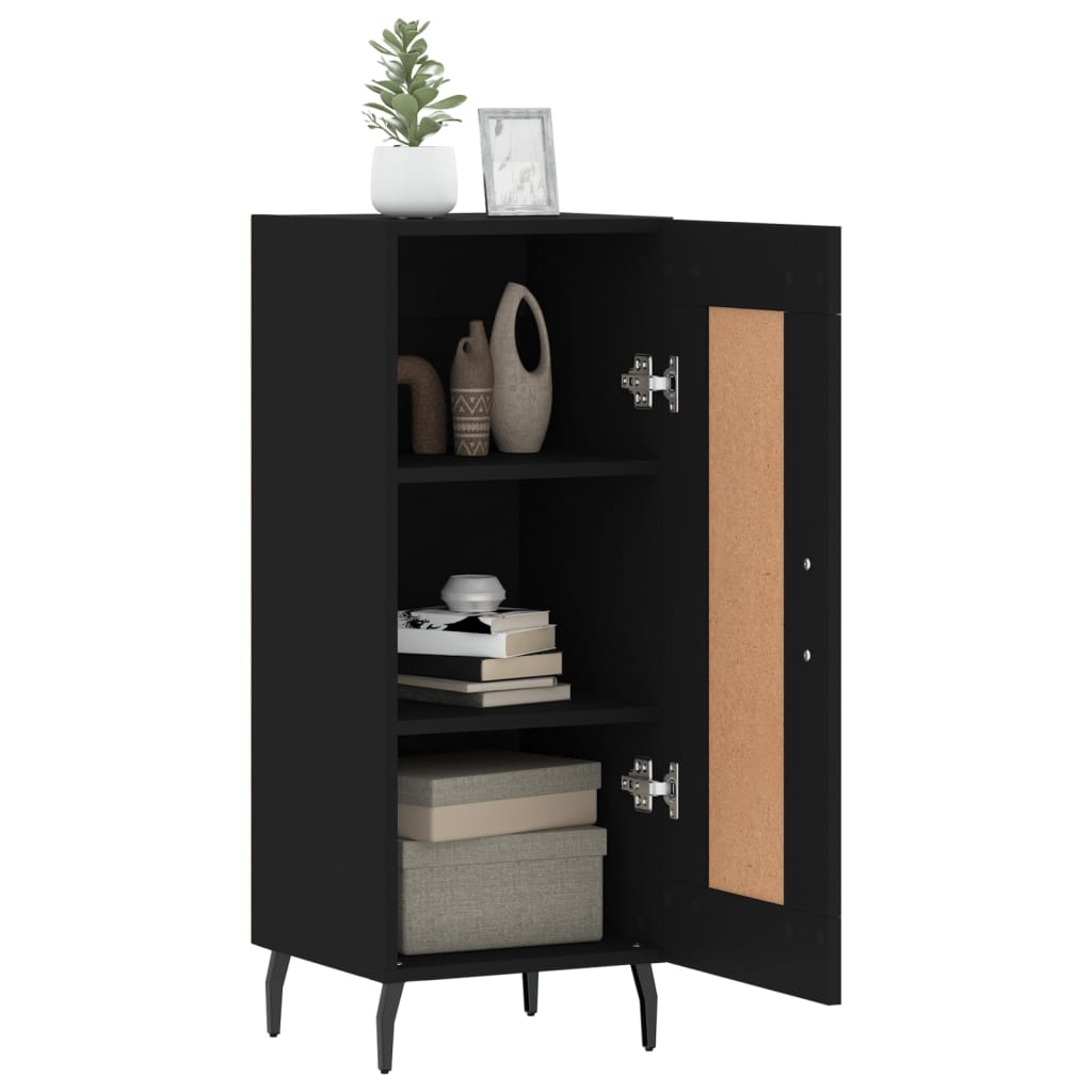 Credenza Nero 34,5x34x90 cm in Legno Multistrato - homemem39