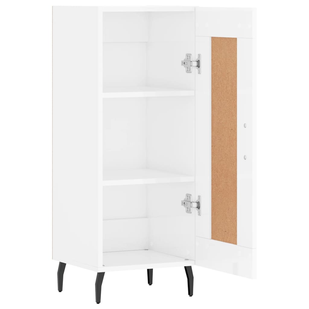 Credenza Bianco Lucido 34,5x34x90 cm in Legno Multistrato - homemem39