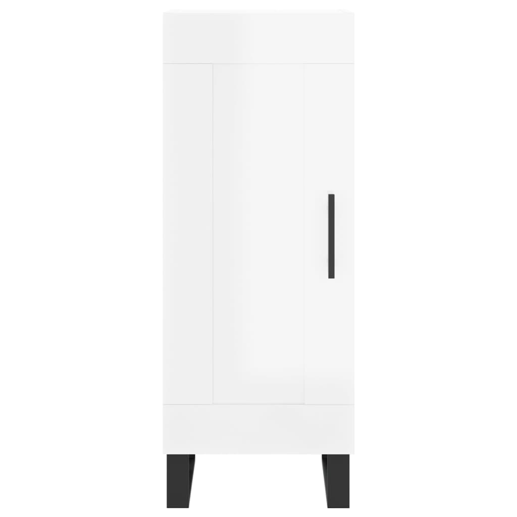 Credenza Bianco Lucido 34,5x34x90 cm in Legno Multistrato - homemem39