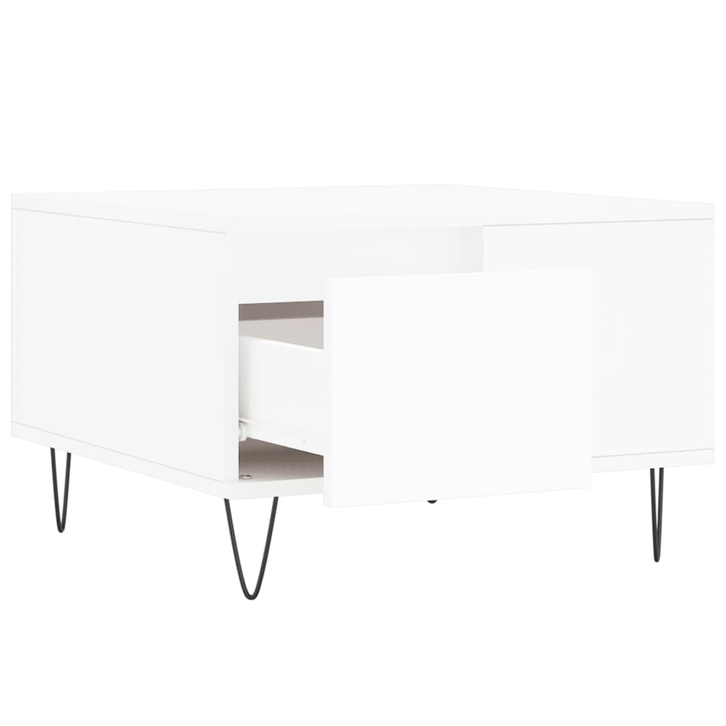 Tavolino da Salotto Bianco 55x55x36,5 cm in Legno Multistrato - homemem39