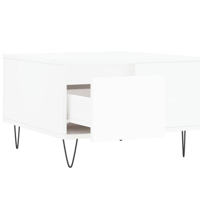 Tavolino da Salotto Bianco 55x55x36,5 cm in Legno Multistrato - homemem39