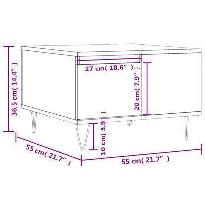 Tavolino da Salotto Rovere Marrone 55x55x36,5 cm in Multistrato - homemem39
