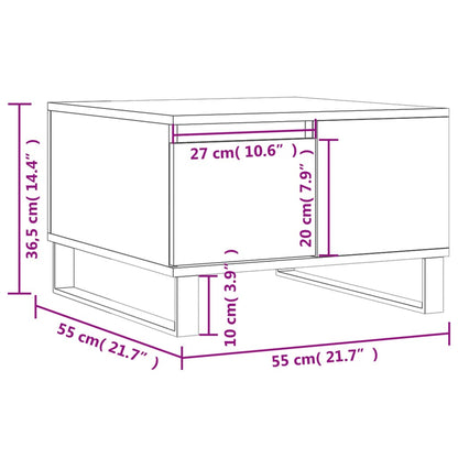 Tavolino Salotto Grigio Cemento 55x55x36,5 cm Legno Multistrato - homemem39