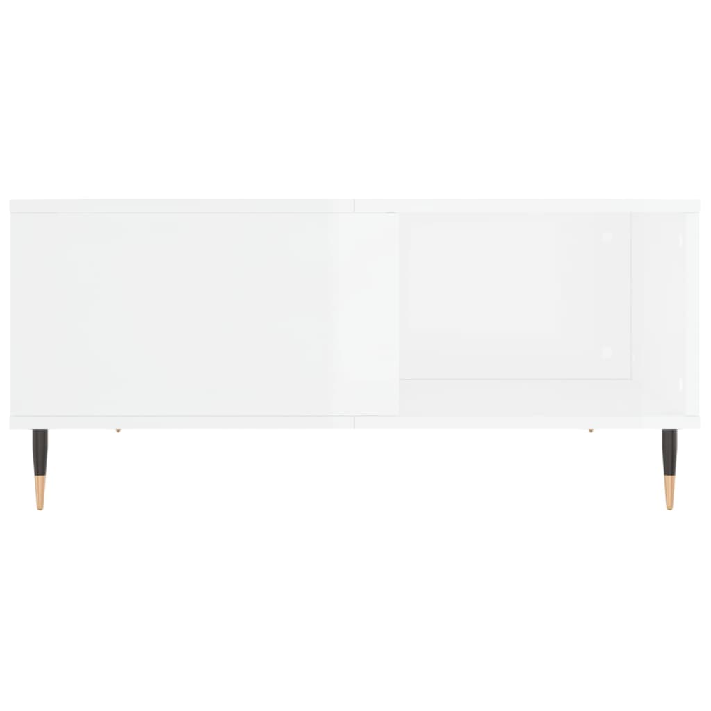 Tavolino Salotto Bianco Lucido 80x80x36,5 cm Legno Multistrato - homemem39