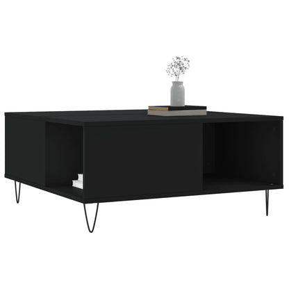 Tavolino da Salotto Nero 80x80x36,5 cm in Legno Multistrato - homemem39