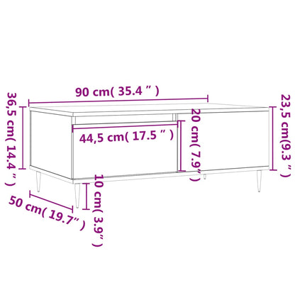 Tavolino da Salotto Nero 90x50x36,5 cm in Legno Multistrato - homemem39