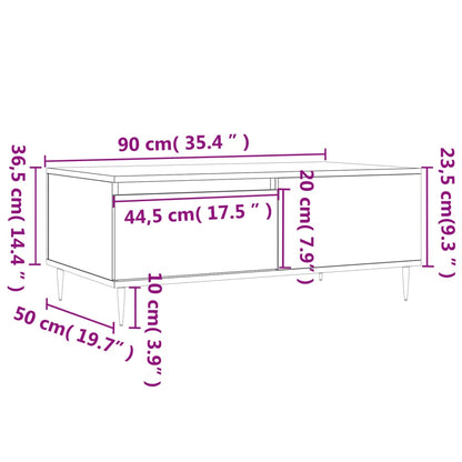 Tavolino Salotto Grigio Cemento 90x50x36,5 cm Legno Multistrato - homemem39