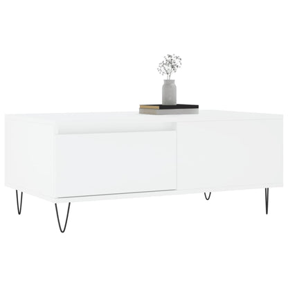 Tavolino da Salotto Bianco 90x50x36,5 cm in Legno Multistrato - homemem39