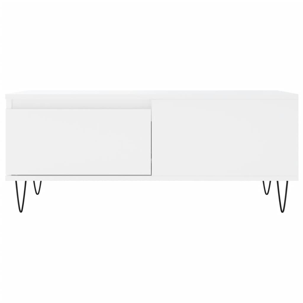 Tavolino da Salotto Bianco 90x50x36,5 cm in Legno Multistrato - homemem39