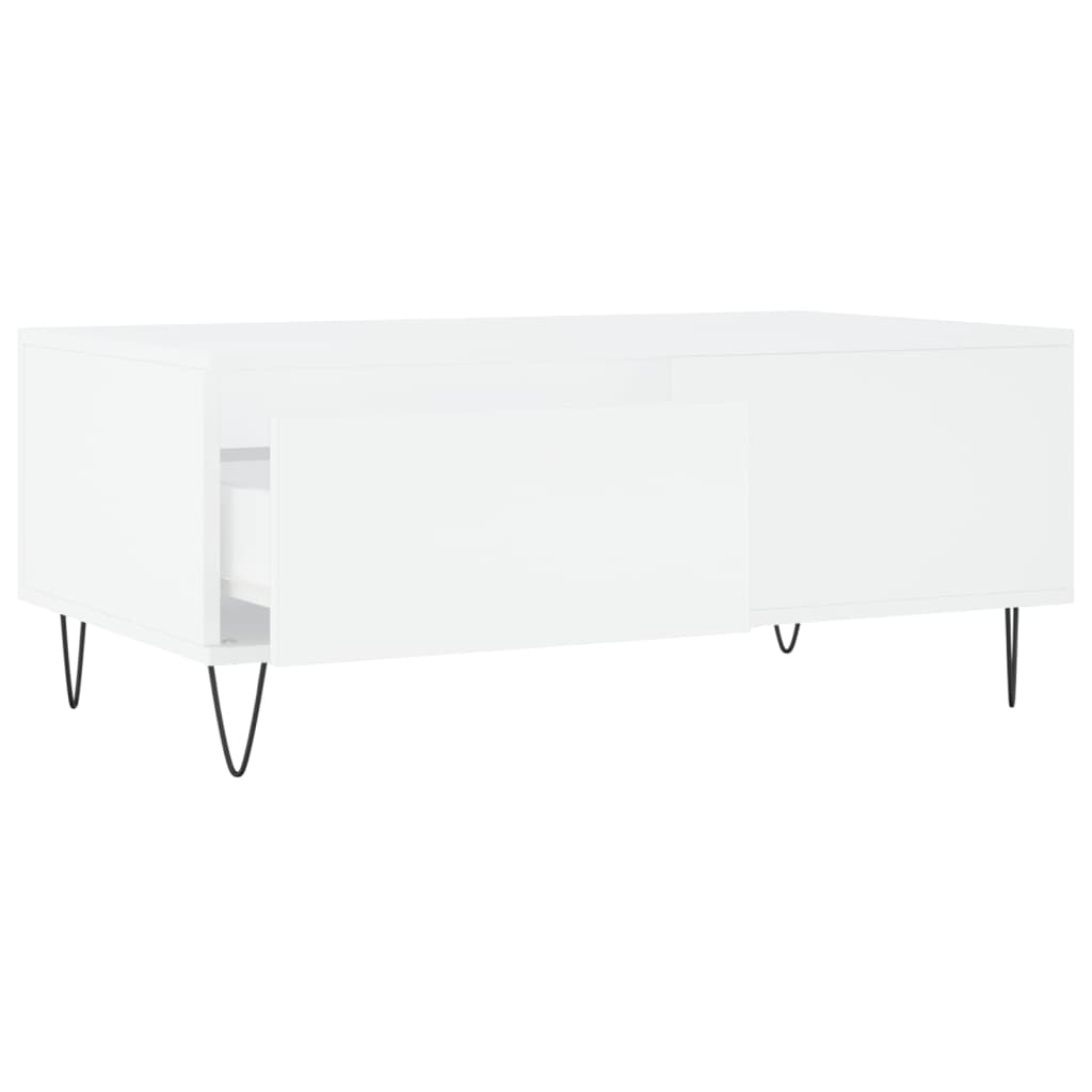 Tavolino da Salotto Bianco 90x50x36,5 cm in Legno Multistrato - homemem39