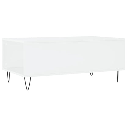 Tavolino da Salotto Bianco 90x50x36,5 cm in Legno Multistrato - homemem39