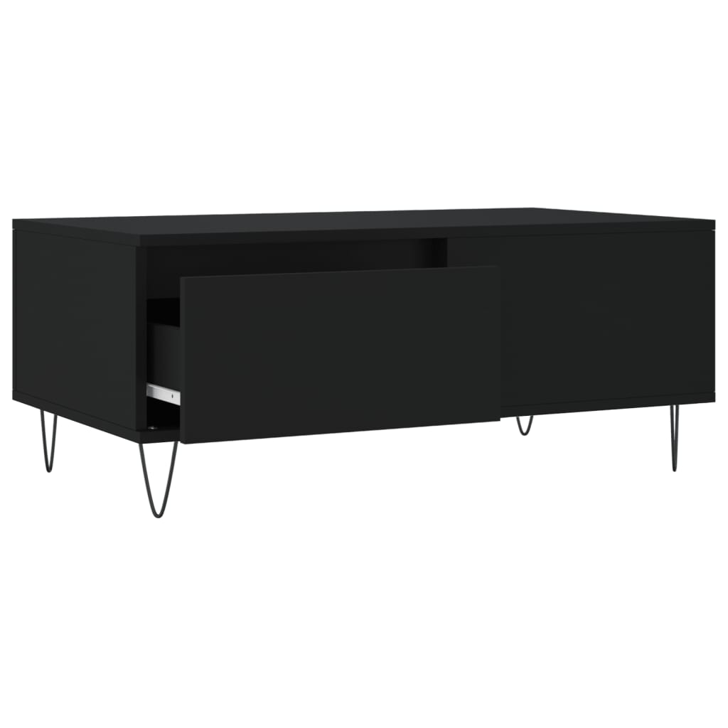 Tavolino da Salotto Nero 90x50x36,5 cm in Legno Multistrato - homemem39