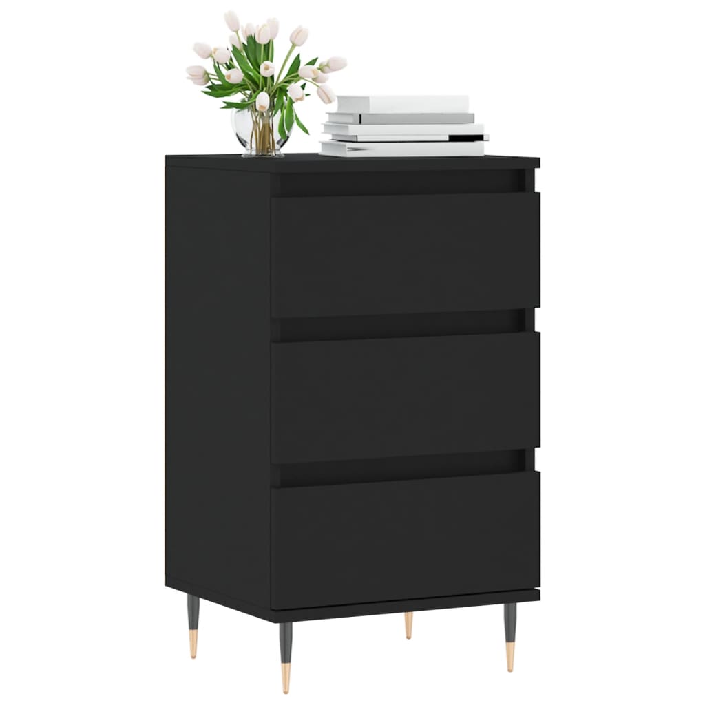 Credenza Nera 40x35x70 cm in Legno Multistrato - homemem39