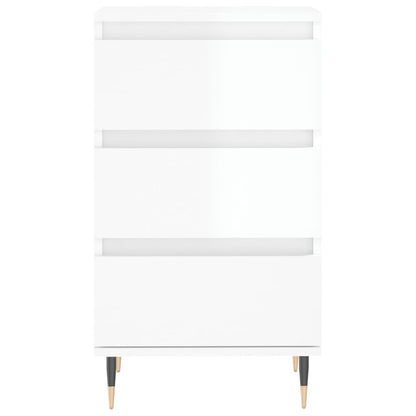 Credenza Bianco Lucido 40x35x70 cm in Legno Multistrato - homemem39