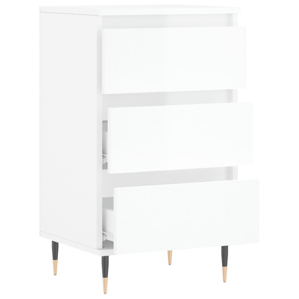 Credenza Bianco Lucido 40x35x70 cm in Legno Multistrato - homemem39