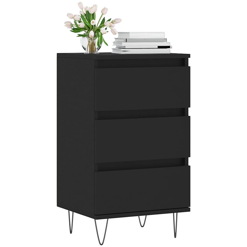 Credenza Nera 40x35x70 cm in Legno Multistrato - homemem39