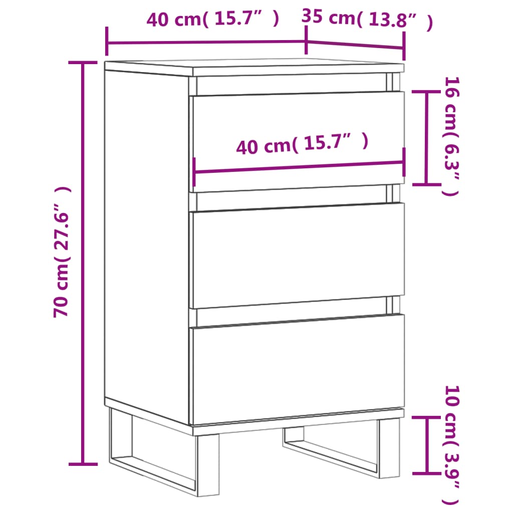 Credenza Bianca 40x35x70 cm in Legno Multistrato - homemem39