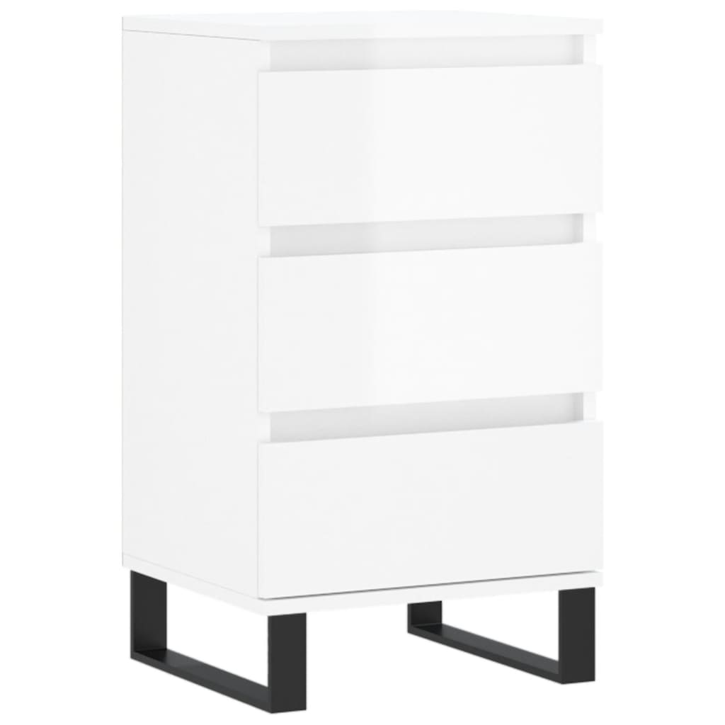 Credenza Bianco Lucido 40x35x70 cm in Legno Multistrato - homemem39