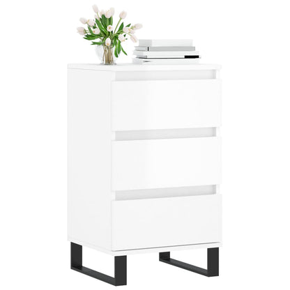 Credenza Bianco Lucido 40x35x70 cm in Legno Multistrato - homemem39