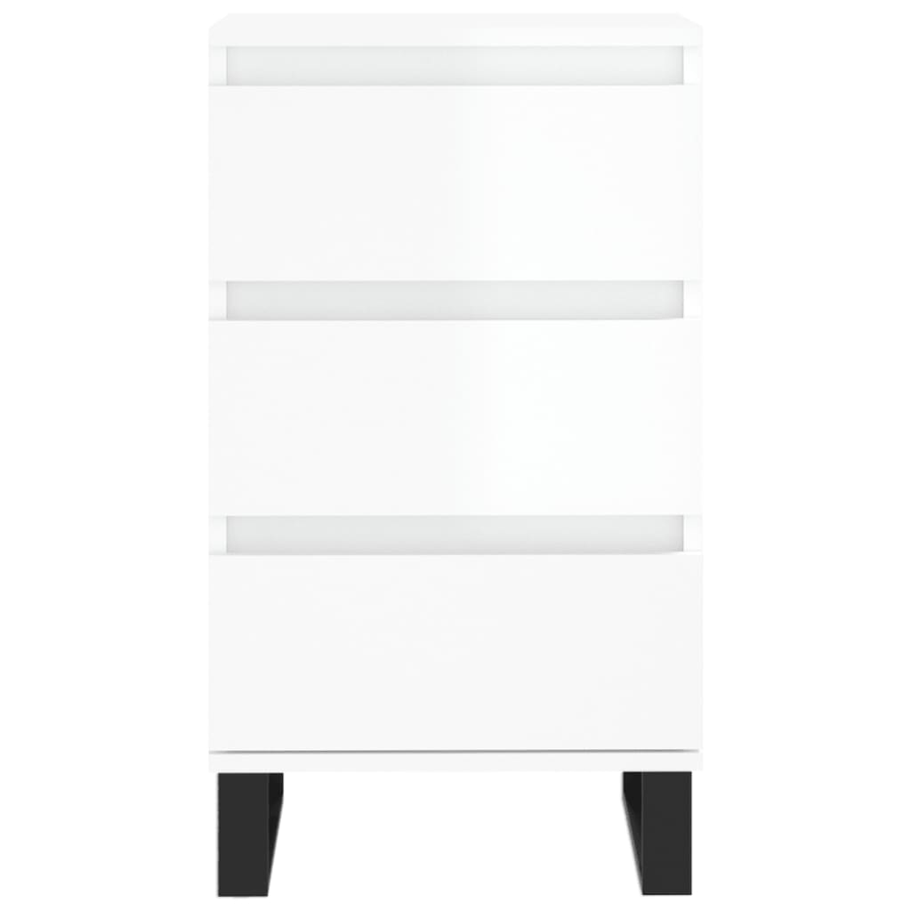 Credenza Bianco Lucido 40x35x70 cm in Legno Multistrato - homemem39