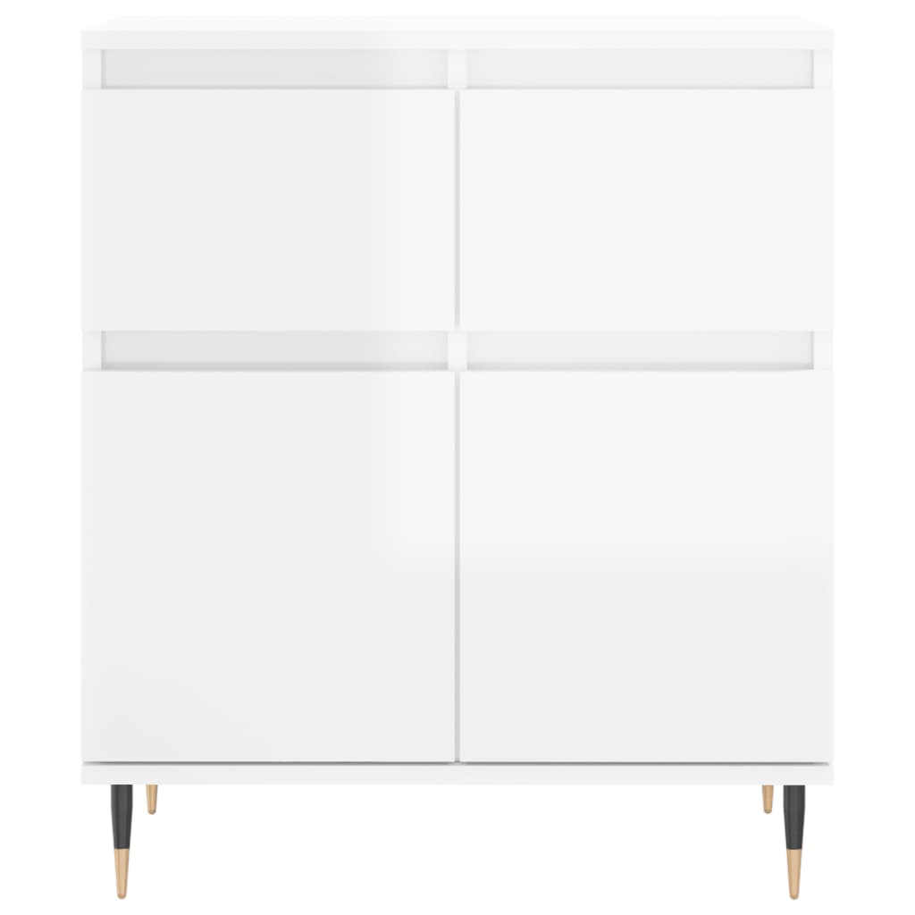 Credenza Bianco Lucido 60x35x70 cm in Legno Multistrato - homemem39