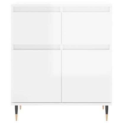 Credenza Bianco Lucido 60x35x70 cm in Legno Multistrato - homemem39