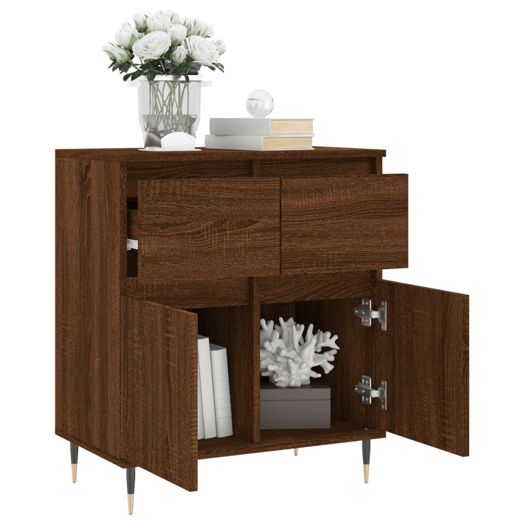 Credenza Rovere Marrone 60x35x70 cm in Legno Multistrato - homemem39